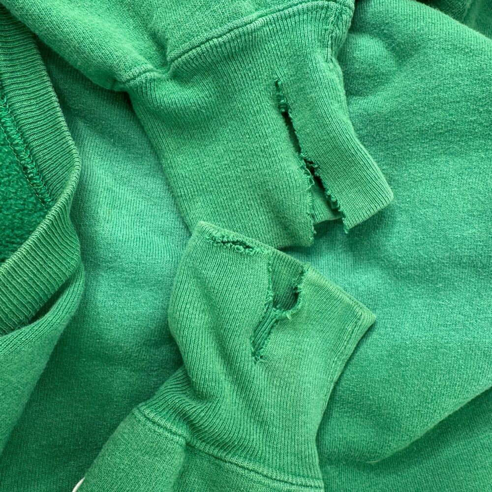 Vintage 90s Champion Green Reverse Weave  Sweatshirt Extra Large USA Distressed - Picture 5 of 8